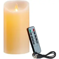 Wella LED-Kaarsen, Flikkerende Vlamloze Kaarsen, Oplaadbare Kaars, Kaarsen van Echte Was met Afstandsbediening, 12,5 Cm A