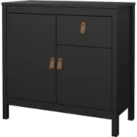 Ebuy24 Madrid dressoir 2 deuren 1 lade zwart mat.