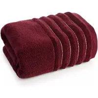 Eurofirany Bordeaux badhanddoek 50x90 cm met gouden strepen - 100% katoen