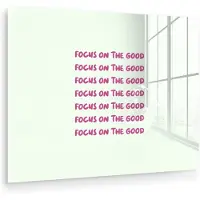 MuchoWow Glasschilderij 160x120 cm - Schilderij acrylglas - Focus on the good - Roze - Foto op glas - Muurdecoratie woonkamer - Wanddecoratie slaapkamer - Schilderijen
