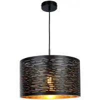 Globo Lighting Hanglamp Hanglamp Woonkamerlamp Hanglamp rond Plafondlamp verlichting zwart-goud, metaal kunststof, D x H 38x120 cm