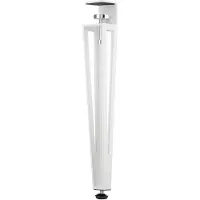 Sotech F-vormige tafelpoot, hoogte 464 mm, wit taps toelopend verstelbaar van 70 tot 40 mm met klemschroeven (geen boren) voor salontafel, bijzettafel, bank