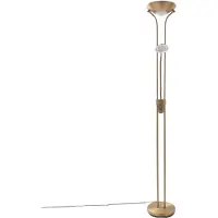LINDBY Uplighter vloerlamp Josefin, dimbaar, brons / oud-messing, Woon-/ Eetkamer, metaal, Modern, vloerlamp
