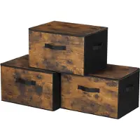 Songmics - Opbergbox - Opbergdoos - Met Deksel - 3-Delige Set - Opvouwbare - Handgrepen