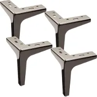 Sotech 4 stuks Meubelpoten VICTOR Hoogte 150 mm zwart verchroomd Meubelpoten Bankpoten van