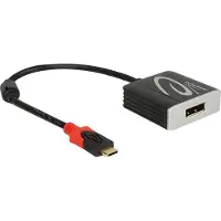DeLOCK Premium USB-C naar DisplayPort adapter met DP Alt Mode (4K 60 Hz) / zwart - 0,20 meter