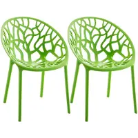 CLP Tuinstoelen Hope 2-delige set, met armleuningen, stapelbaar, weerbestendig, UV-bestendig, tot 150 kg belastbaar groen