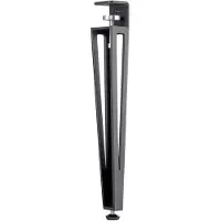 Sotech F-vormige tafelpoothoogte 464 mm conisch matzwart Verstelbaar van 70 tot 40 mm met klemschroeven (geen boren) voor salontafel, salontafel, bank