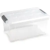 PlasticForte 1x Opslagbakken/organizers met deksel 5 liter 29 cm transparant - Opbergbox