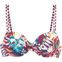 Venice beach Bikinitop aqua / oranje / bordeaux / wit