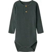 Name it BABY romper grijsgroen Jongens Stretchkatoen Ronde hals Effen - maat 92