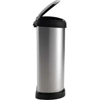 Curver Decobin Push Prullenbak - 40 liter - Metallic - Recycled Kunststof