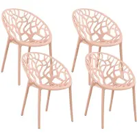 CLP 4-delige set tuinstoelen Hope met armleuningen stapelbaar weerbestendig UV-bestendig tot 150 kg rosa