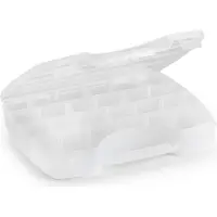 PlasticForte Opbergkoffertje/opbergdoos/sorteerbox - 13-vaks - kunststof - transparant - 25 x 21 x 4 cm - Opbergbox