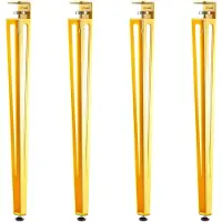 Sotech Set van 4 F-vormige tafelpoten, hoogte 745 mm, geel taps toelopend verstelbaar 70-40 mm met klemschroeven (geen boren) voor keukentafel, eettafel, kantoortafel