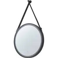 LUCANDE LED spiegel Lelin, Ø 45 cm, zwart, aluminium, CCT Lelin, zwart, Badkamer, Aluminium, Modern