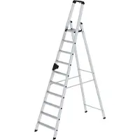 MUNK GmbH vouwladder - aluminium - enkelzijdige toegang - geribbelde treden - tot 150 kg - nivello ladderschoenen - 10 treden