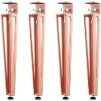 Sotech Set van 4 F-vormige tafelpoten, hoogte 464 mm, roze conisch verstelbaar 70-40 mm met klemschroeven (zonder boren) voor salontafel, salontafel, bank