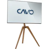Sotech TV ezel voor 45 tot 65 inch schermen tot 40 kg, walnoot naturel gelakt, Max VESA 400 x 400 mm Universele draaibare steun voor platte & gebogen TV & Monitor