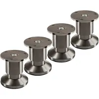 Sotech 4 stuks meubelpoten TERRA hoogte 50 mm RVS look geborsteld hoogte verstelbaar tot max. 15 mm, belastbaar tot 250 kg / per voet