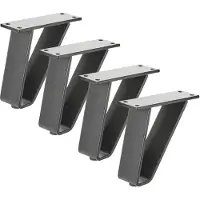 Sotech 4 stuks TANGO meubelpoten, 118,5 mm, mat zwart, draagvermogen tot 150 kg per poot, vitrinepoot, onderpoot, bankpoot