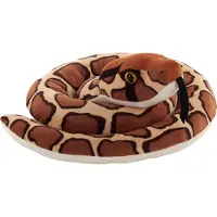 Wild republic Pluche Python knuffel slang - reptielen - bruin - 91 cm - knuffeldieren
