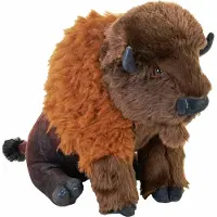 Wild republic Knuffeldier Bizon - zachte pluche stof - bruin - kwaliteit knuffels - 33 cm