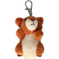 Nature Planet Knuffeldier eekhoorn sleutelhanger - zachte pluche stof - veel details - bruin - 6 cm - Cadeau - Kinderen
