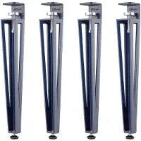 Sotech Set van 4 F-vormige tafelpoten, hoogte 464 mm, blauw conisch verstelbaar 70-40 mm met klemschroeven (zonder boren) voor salontafel, salontafel, bank