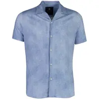 Desoto Regular Fit overhemd blauw gemêleerd katoen