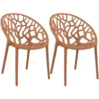 CLP Tuinstoelen Hope 2-delige set, met armleuningen, stapelbaar, weerbestendig, UV-bestendig, tot 150 kg belastbaar terracotta