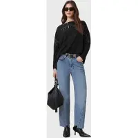 AllSaints Rita Snake Tee Black Maat: M | Longsleeves Outlet | Dames | Zwart