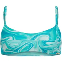 Superdry Dames Bedrukte blauwe bralette bikinitop (M), Strandkleding, Gerecycled polyester, Duurzaam W3010392A
