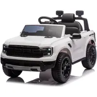 Sun baby Ford Elektrische Kinderauto met Afstandsbediening - 12V Accuvoertuig - MP3 Muziekspeler - Vering - Voor Kinderen 3-6 Jaar - Wit