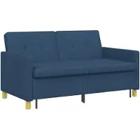 vidaXL Uittrekbare Slaapbank Blauw Stof