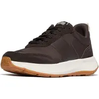 FitFlop Women F-Mode Flow Sneaker Nylon Suede Mix Chocolate Brown/Cream-Schoenmaat 36