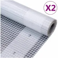 vidaXL Dekzeilen 2 st Leno 260 g/m² 2x10 m wit