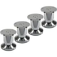 Sotech 4 stuks meubelpoten TERRA hoogte 50 mm chroom gepolijst hoogte verstelbaar tot max. 15 mm, belastbaar tot 250 kg / per voet