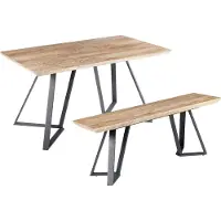 Beliani UPTON - Eetkamerset - Lichte houtkleur/Zwart - MDF