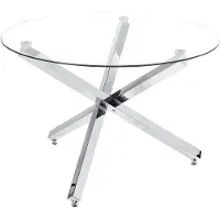 Beliani BUTLER - Eettafel - Zilver - Staal