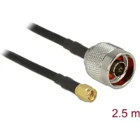 DeLOCK N (m) - SMA (m) kabel - CFD200/RF200 - 50 Ohm / zwart - 2,5 meter