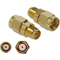 DeLOCK RP-SMA (v) - SMA (m) adapter - 50 Ohm / 10 GHz