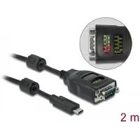 DeLOCK USB Type-C to Serial DB9 Adapter with 9 LED RS-232 Tester