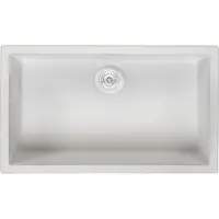 Pure.Sink Keukenwastafel 70x40 cm, wit, onderbouwmodel, met witte "Plug " afwerking