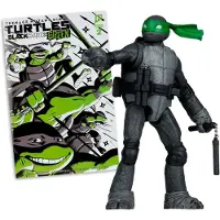 Mcfarlane Toys Teenage Mutant Ninja Turtles Page Punchers Actiefiguur Michelangelo (zwart, wit en groen) (rode Platinum-editie), 13 cm