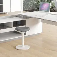 HAUSS SPOLE Bureaustoelkruk 42,5 x 35,5 x 56,5-71,5 cm - In Hoogte Verstelbaar En Kantelbaar - Voor Sta Bureau - Kunststof - Grijs