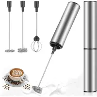 Famanu melkopschuimer met dubbele klopper, USB-oplaadbaar, garde, opschuimer voor koffie, latte, cappuccino, crème, macchiato, eieren