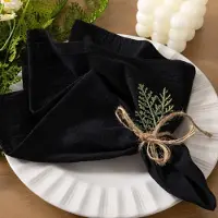 Snq Zwarte Katoenen Linnen Servetten Set van 6 - Wasbare Herbruikbare Tafeldecoratie voor Bruiloften, Babyshower, Verjaardag en Feesten - 43 x 43 cm - Zacht en Duurzaam