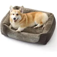 Markenlos Hondenbed Medium, wasbaar - 76x61x15cm met antislipbodem - Afneembare, wasbare hoes - Zacht, groot kattenbed - Rechthoekig