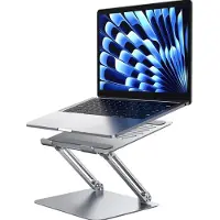 Famanu - Opvouwbare aluminium laptopstandaard verstelbaar in hoogte geschikt voor 10-16 inch laptops zilver